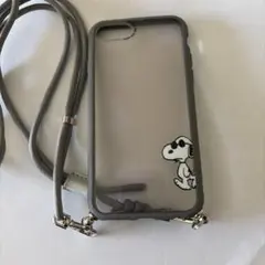 スヌーピー iPhone8ケース ストラップ付き