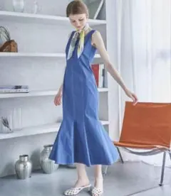 【美品】AND COUTURE アンドクチュール デニム ノースリーブワンピース