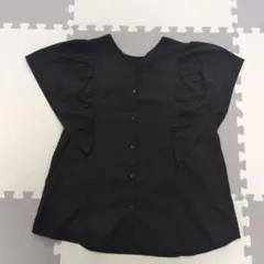 グローバルワーク フリル袖 黒 シャツ M