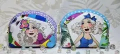 ロラライハリスビーチスタイルイラストポーチ 2個セット