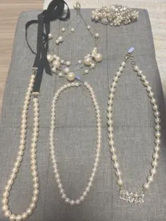 コットンパールネックレス等5点セット