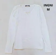 イング INGNI ゴールドバー付きカットソー M ニット生地 ホワイトのサムネイル