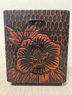 鎌倉彫 小箪笥 小物入れ 3段 昭和レトロ