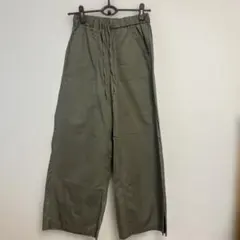 GUオリーブグリーン ワイドパンツ
