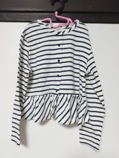 美品　GU　ボーダー　カーディガン　フリル