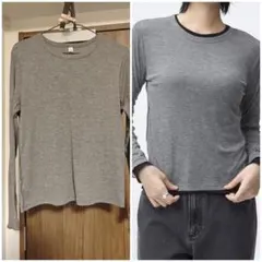 GU ソフトシアークルーネック XL GRAY