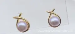 パール ゴールド ピアス　s925銀針　アレルギー防止