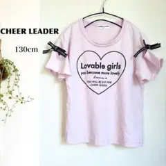 チアリーダー Tシャツ 130 半袖 肩出し 肩あき ピンク 子供 女の子