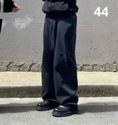 Kiko kostadinov ビジュー付き黒ワイドパンツ トラウザー スタッズ