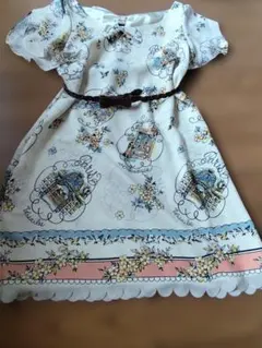 リボンベルト付♪　 Swingle パリ プリント ワンピース