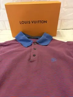 #LOUIS VUITTON ポロシャツ ボーダー パープル×ブルー#Sサイズのサムネイル
