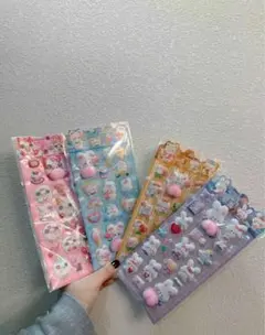 ボンボンドロップシール、おしりシール、動物キャラクターシールセット