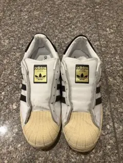 アディダス スーパースタースリッポン 白x黒 27.5cm