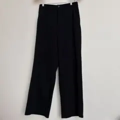 GU ブラック ワイドパンツ ゴム入りウエスト XL