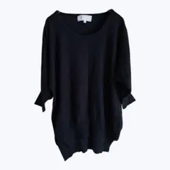 ロペピクニック ブラック 七分袖 薄手 ニット セーター トップス