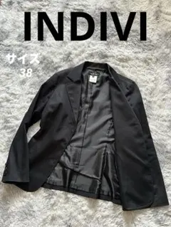 INDIVI レディーステーラードジャケット　ブラック　ワールド　インディヴィ