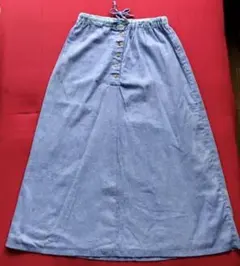 美品　YARRA(ヤラ) 天然素材 麻×綿 爽やかナチュラルロングスカートのサムネイル
