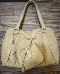 【美品】JRA認定 オーストリッチ ハンドバッグ トートバッグ　ミニバッグ付き
