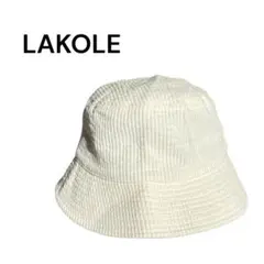 【新品】ラコレ バケットハット F オフホワイト コーデュロイ 帽子 メンズ 綿