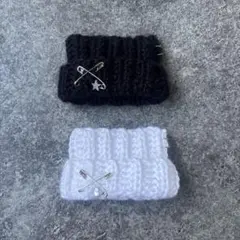 ➁【猫耳風 ニット帽 2点セット】にじぱぺっと ぬい帽子