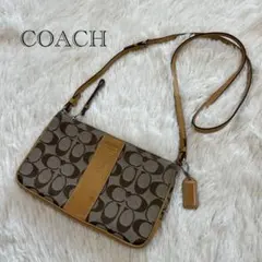 【美品】COACHコーチ ショルダーバッグ6338シグネチャー スリムデミジップ
