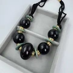 【ヴィンテージ】balenciaga ネックレス　ボール　ストーン　ブラックのサムネイル