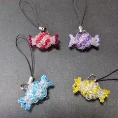 ビーズチャーム　キャンディ　4個セット