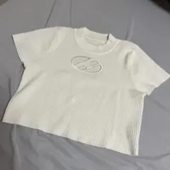 GRL 半袖 リブニット ホワイト