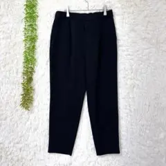 E123 インデックス タックテーパードパンツ ブラック L 洗えるきれいめのサムネイル