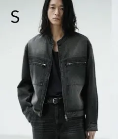 WYM　VINTAGE WASHED DENIM ZIP MOTO JACKETのサムネイル