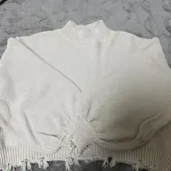 LOWRYS FARM アイボリー クロップドニット Fサイズ