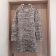 DAZY Vネックニットワンピース Sサイズ グレー系
