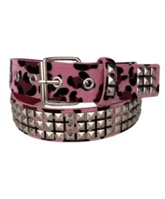 jaded london風 スタッズ付き ヒョウ柄 ピンク ベルト(新品未使用)