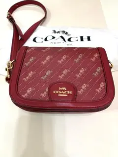 コーチ COACH 斜めがけショルダーバッグ ホースキャリッジ 赤 レッド