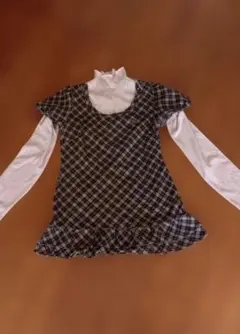 バーバリーブルーレーベル チェック柄フリルワンピース