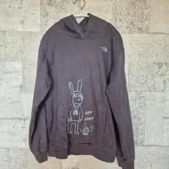 ノースフェイス パーカー 長袖 XL ダークグレー 裏起毛 綿混 レディースLのサムネイル