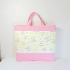 【お名前刺繍無料サービス】ハリネズミ柄★ レッスンバッグ★女の子★
