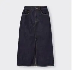 GU　デニムフロントスリットロングスカート　Mのサムネイル