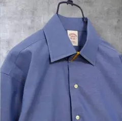 美品 ブルックスブラザーズ MAKERS 青 ポプリン 39 ダブルカフス