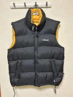 美品 Bear USA リバーシブルダウンベスト ブラック/イエロー