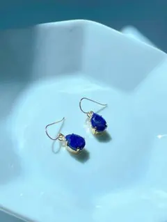 宝石質:ラピスラズリ　ピアス　ハンドメイド　天然石