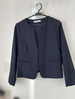 NATURAL BEAUTY BASIC ノーカラージャケット S ネイビー