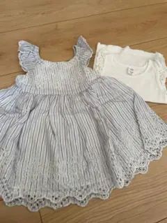 【baby GAP】ストライプワンピースセット 12-18ヶ月