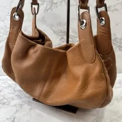 ungaro ウンガロ 本革 シュリンクレザー ミニハンドバッグ 茶(ブラウン)