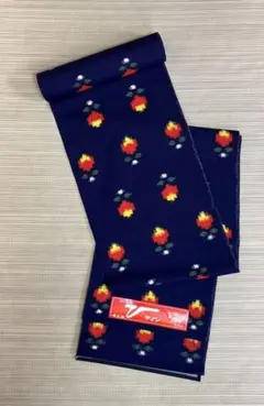 かすり柄反物　花模様　ウール100%