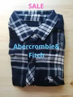 Abercrombie&Fitch フランネルシャツ XS(S) ネイビー