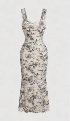 花柄 ロングワンピース ノースリーブのサムネイル