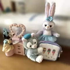 ミニー、ステラルー、ジェラートーニのキーホルダー。Disney ダッフィフレンズ