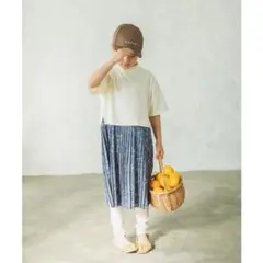 ペアマノンドッキングプリーツワンピース90新品②