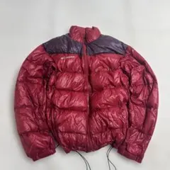 コロンビア00s puffy jacket メンズMドローコードレッド短丈y2k